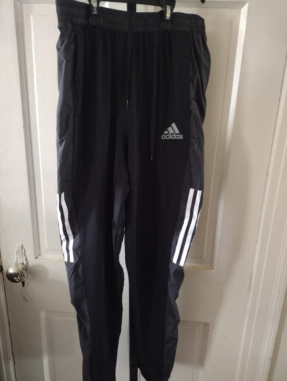 NWOT Adidas Aeroready Black Track Pants with White Stripe Accents Size 12